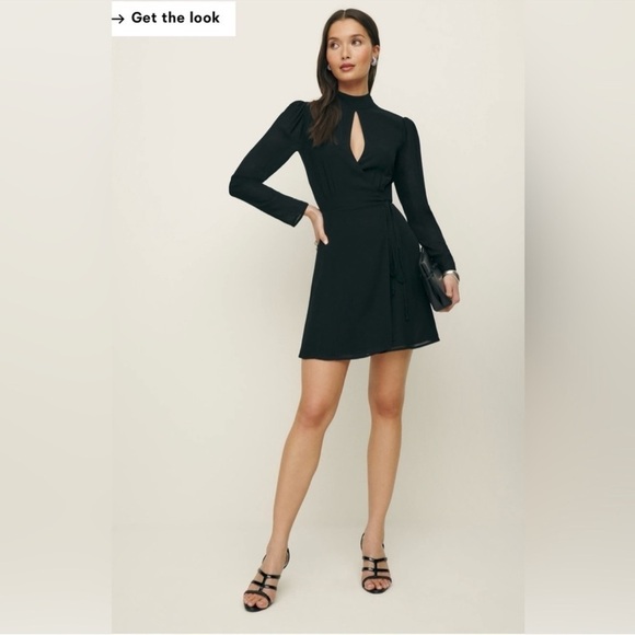 Reformation Ottessa Long-Sleeve Surplice Mini Dress - Picture 2 of 9
